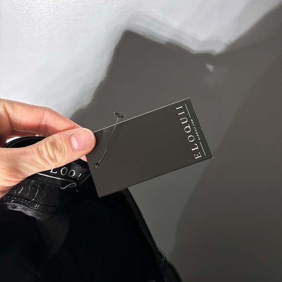 Eloquii Black Faux Leather Croc Embossed Pants Womens Size 18 - Picture 5 of 5